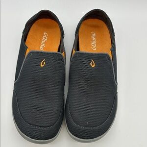 OluKai Men's NOHEA MESH Charcoal and Orange Slip-On Loafers 11 /42